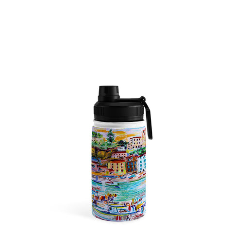 Ginette Fine Art Italy Summer Harbor Water Bottle