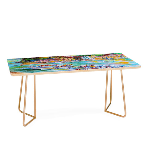 Ginette Fine Art Italy Summer Harbor Coffee Table