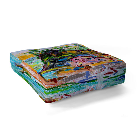 Ginette Fine Art Italy Summer Harbor Floor Pillow Square