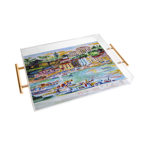 Ginette Fine Art Italy Summer Harbor Acrylic Tray