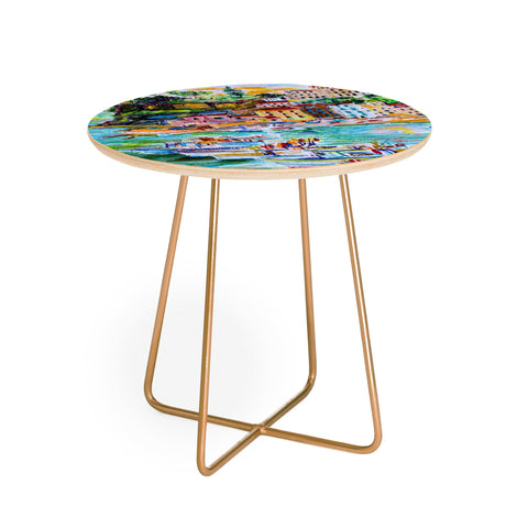 Ginette Fine Art Italy Summer Harbor Round Side Table