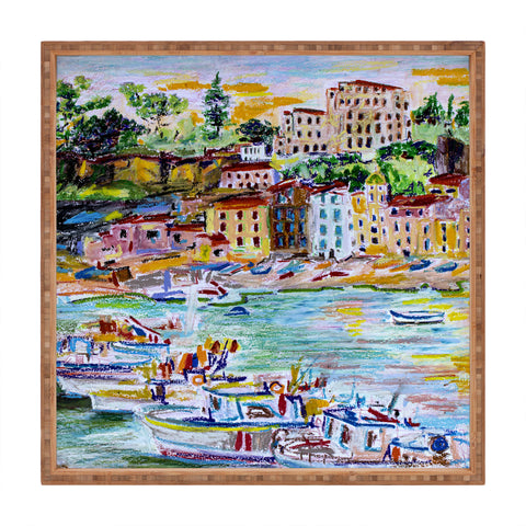 Ginette Fine Art Italy Summer Harbor Square Tray