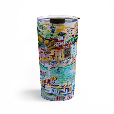 Ginette Fine Art Italy Summer Harbor Travel Mug