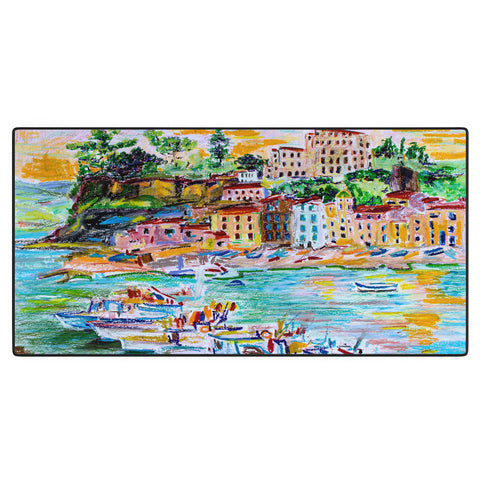 Ginette Fine Art Italy Summer Harbor Desk Mat