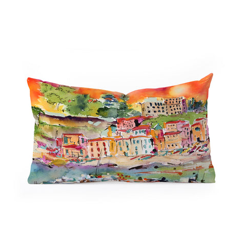 Ginette Fine Art Italy Summer In Sorrento Oblong Throw Pillow