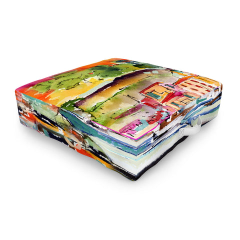 Ginette Fine Art Italy Summer In Sorrento Outdoor Floor Cushion