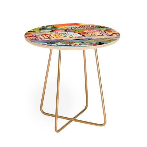 Ginette Fine Art Italy Summer In Sorrento Round Side Table