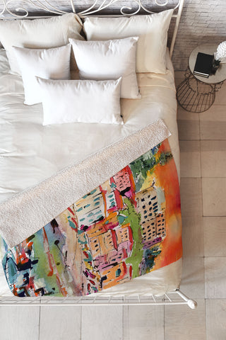 Ginette Fine Art Italy Summer In Sorrento Fleece Throw Blanket