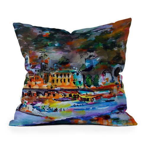 Ginette Fine Art Italy Travel Monterosso Throw Pillow