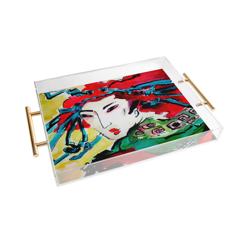 Ginette Fine Art Japanese Woman Acrylic Tray