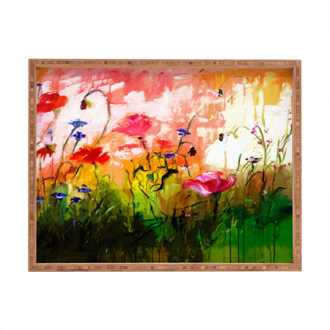 Ginette Fine Art Jardin Rose Rectangular Tray