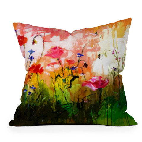 Ginette Fine Art Jardin Rose Outdoor Throw Pillow
