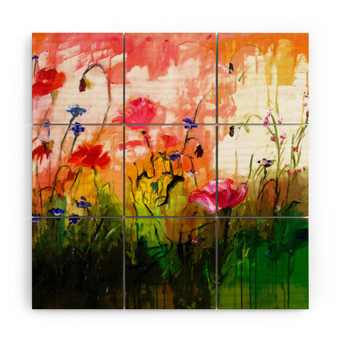 Ginette Fine Art Jardin Rose Wood Wall Mural