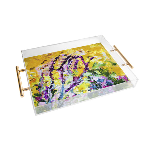 Ginette Fine Art Lavender and Bees Provence Acrylic Tray