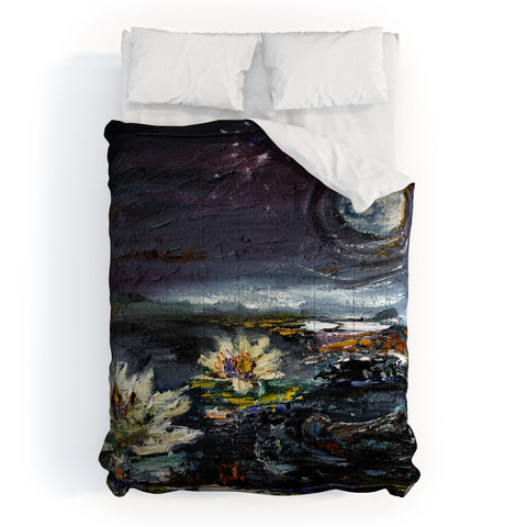 Ginette Fine Art Lily Under The Moon Comforter
