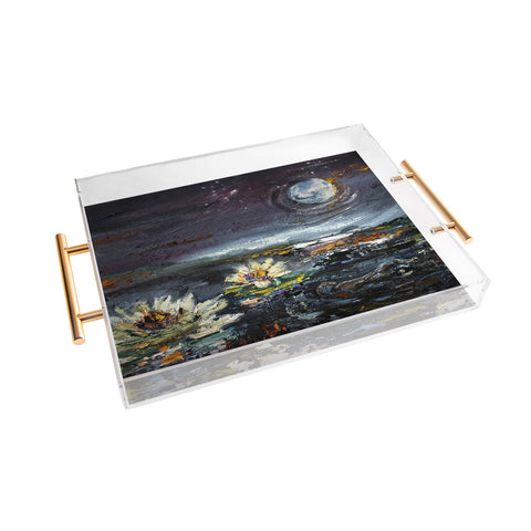 Ginette Fine Art Lily Under The Moon Acrylic Tray