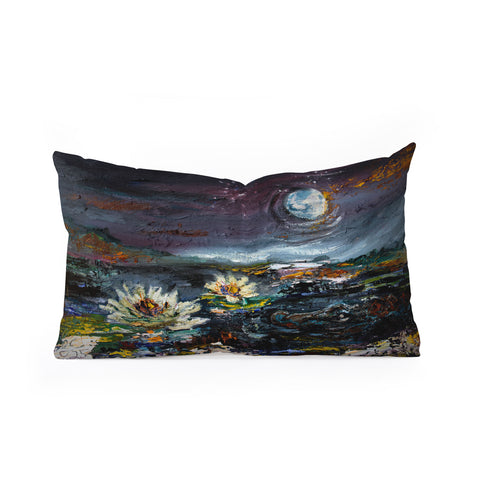 Ginette Fine Art Lily Under The Moon Oblong Throw Pillow