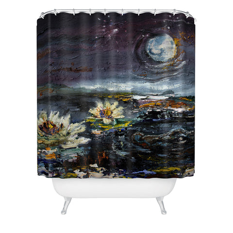 Ginette Fine Art Lily Under The Moon Shower Curtain