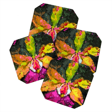 Ginette Fine Art Mesmerizing Orchid Coaster Set