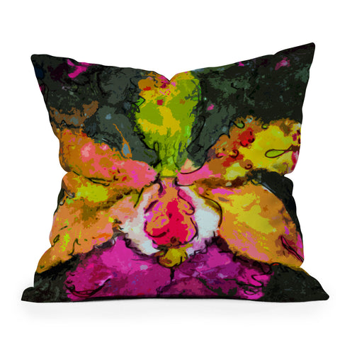 Ginette Fine Art Mesmerizing Orchid Outdoor Throw Pillow