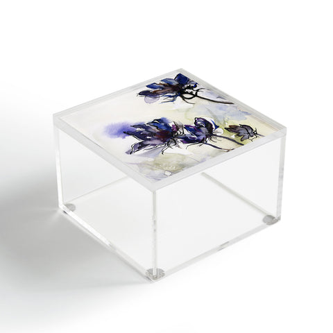 Ginette Fine Art Minimalist Blue Flowers Acrylic Box
