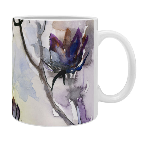 Ginette Fine Art Minimalist Blue Flowers Coffee Mug