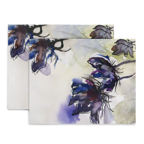 Ginette Fine Art Minimalist Blue Flowers Placemat