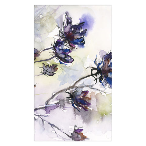 Ginette Fine Art Minimalist Blue Flowers Tablecloth