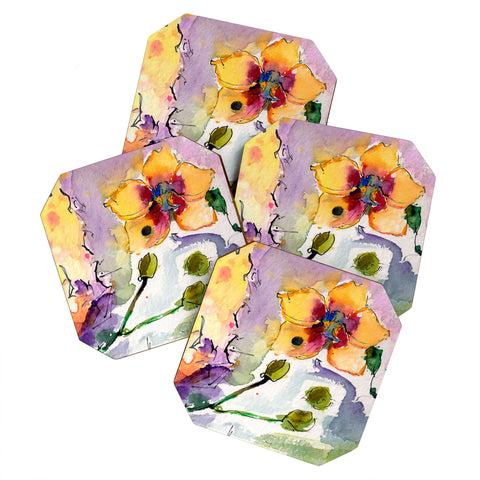 Ginette Fine Art Modern Orchid Coaster Set