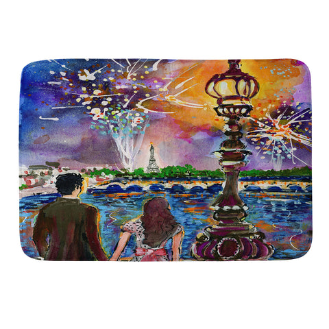 Ginette Fine Art New Year In Paris Memory Foam Bath Mat