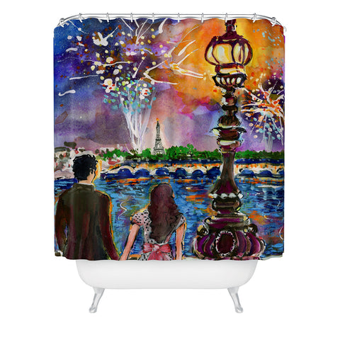 Ginette Fine Art New Year In Paris Shower Curtain