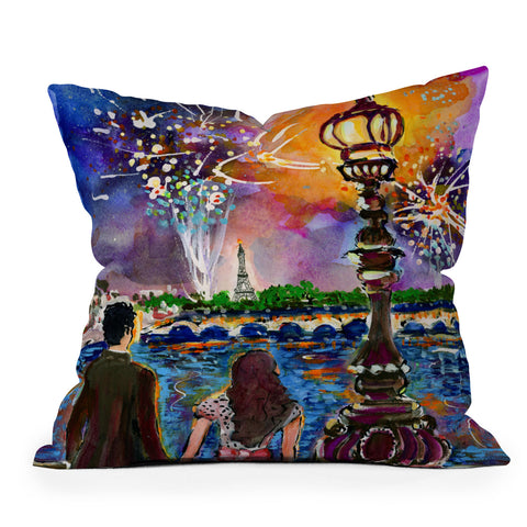 Ginette Fine Art New Year In Paris Throw Pillow