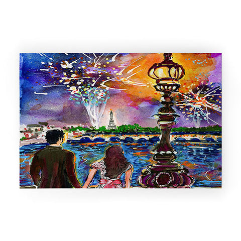 Ginette Fine Art New Year In Paris Welcome Mat