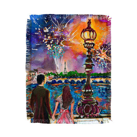 Ginette Fine Art New Year In Paris Throw Blanket
