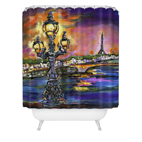 Ginette Fine Art Paris Lights at Night Shower Curtain