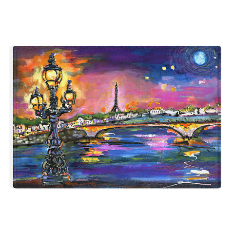 Ginette Fine Art Paris Lights at Night Outdoor Rug