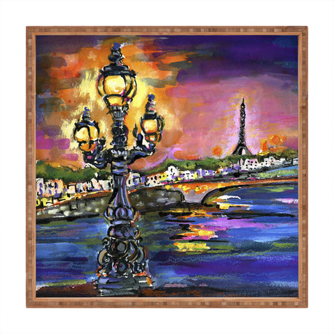 Ginette Fine Art Paris Lights at Night Square Tray