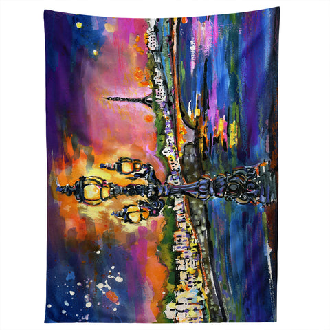 Ginette Fine Art Paris Lights at Night Tapestry