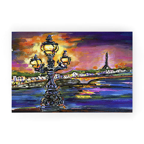 Ginette Fine Art Paris Lights at Night Welcome Mat