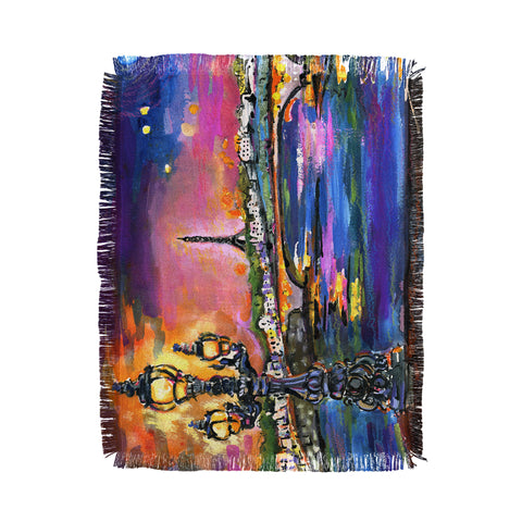 Ginette Fine Art Paris Lights at Night Throw Blanket