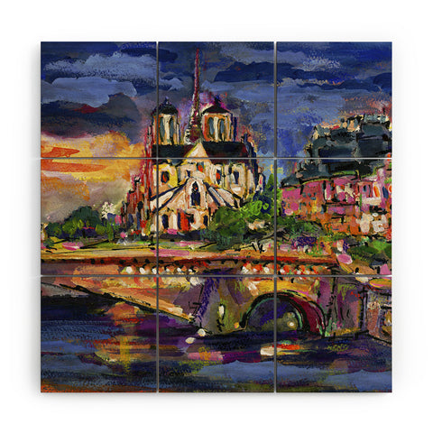 Ginette Fine Art Paris Notre Dame Wood Wall Mural