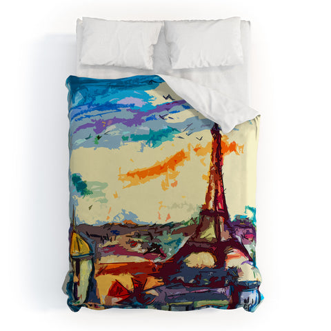 Ginette Fine Art Paris Skies Duvet Cover