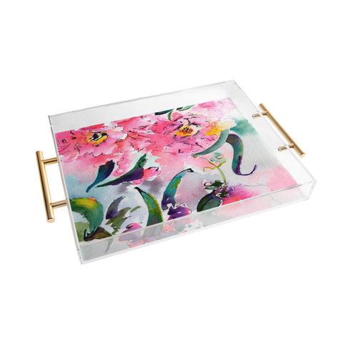 Ginette Fine Art Pink Camellias Acrylic Tray