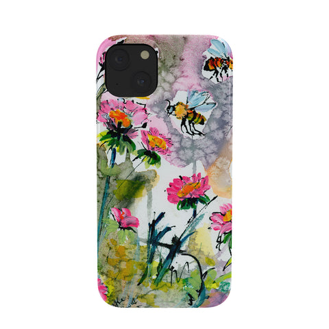 Ginette Fine Art Pink Flowers and Bees Phone Case