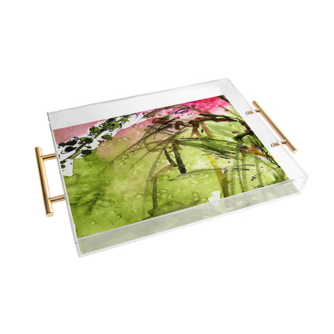 Ginette Fine Art Pink Lavatera 2 Acrylic Tray