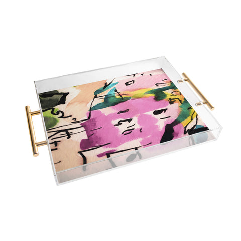Ginette Fine Art Pink Twink Abstract Acrylic Tray