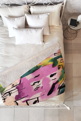 Ginette Fine Art Pink Twink Abstract Fleece Throw Blanket