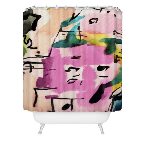 Ginette Fine Art Pink Twink Abstract Shower Curtain