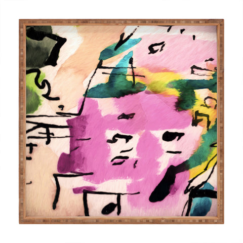 Ginette Fine Art Pink Twink Abstract Square Tray