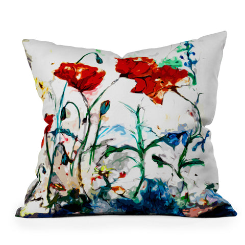 Ginette Fine Art Poppies In Light Outdoor Throw Pillow